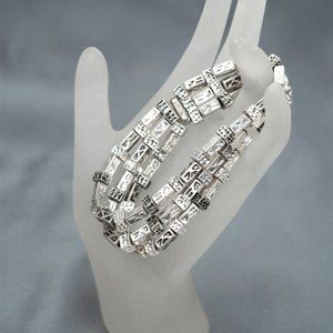 Chicos 3 Strand Silver Stretch Bracelet NWT